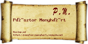 Pásztor Menyhért névjegykártya